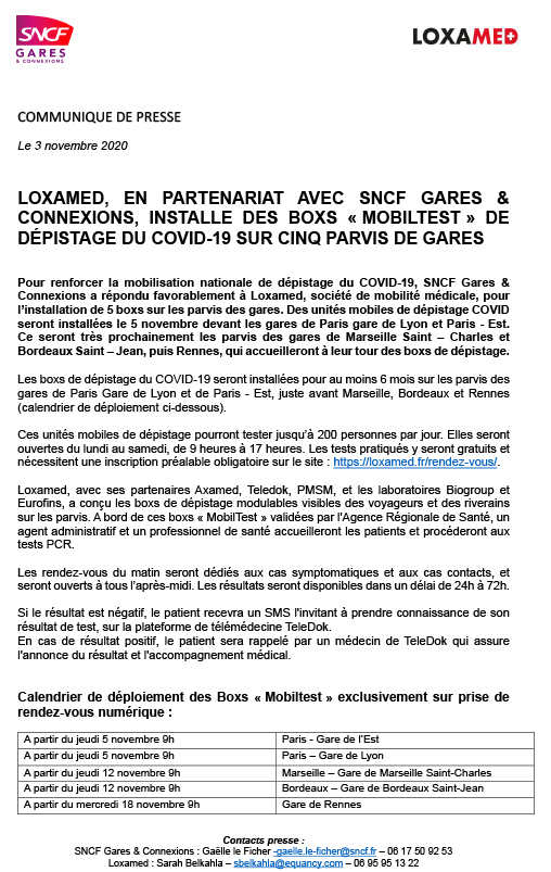 references press release sncf